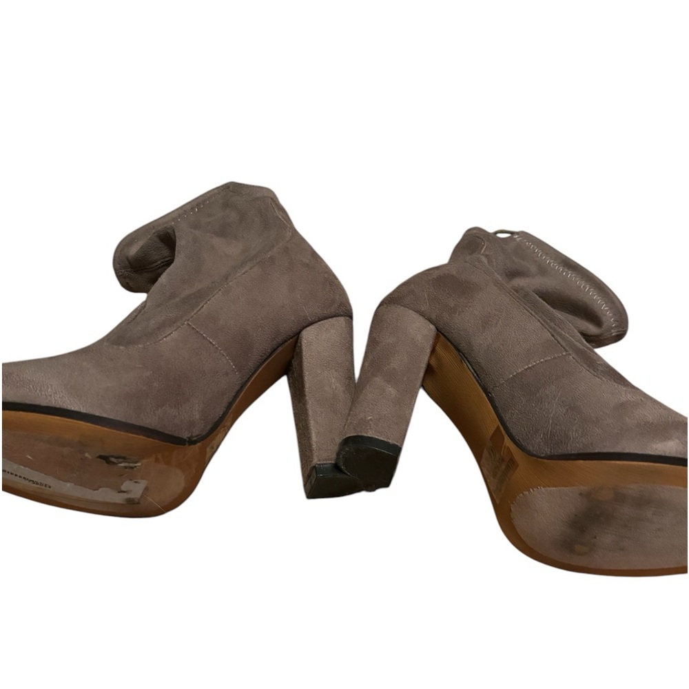 Euc-Vegan Shirhk Brown Suede Boots View 4